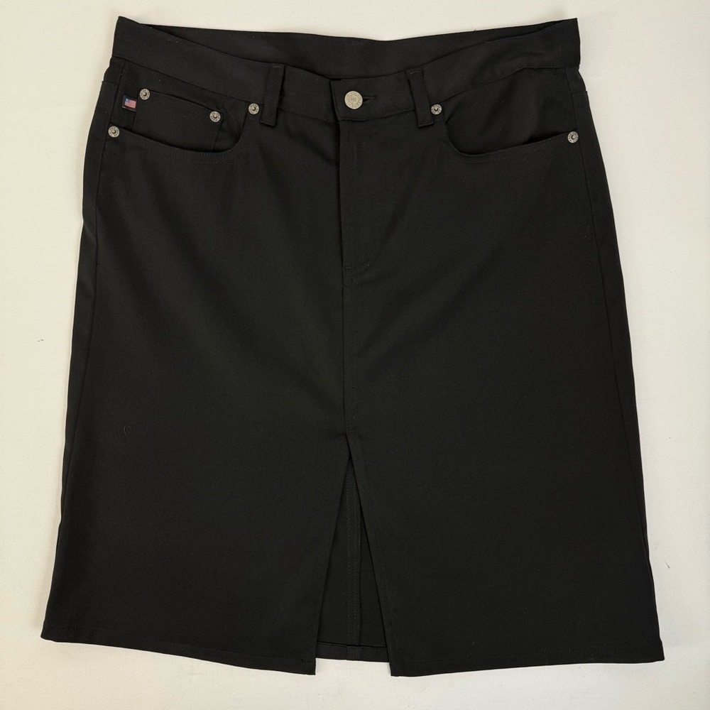 Ralph Lauren Polo Jeans Co Golf Athletic Skirt Black Split Front Women’s Size 12